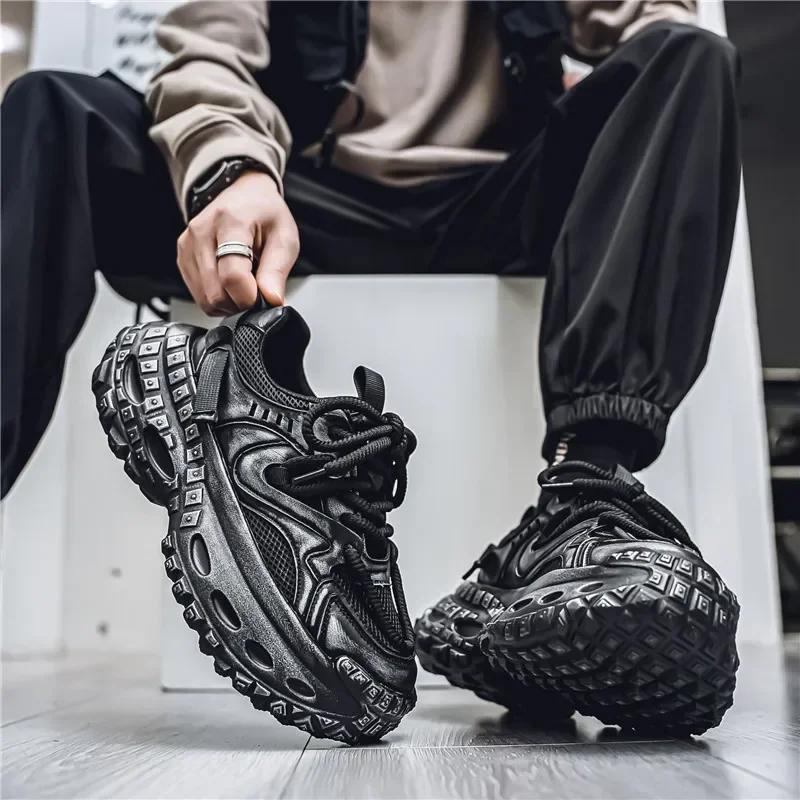 2026 Summer New Men's Shoes Retro Style Dad Shoes Trendy Light Luxury Thick Soled Sports Shoes