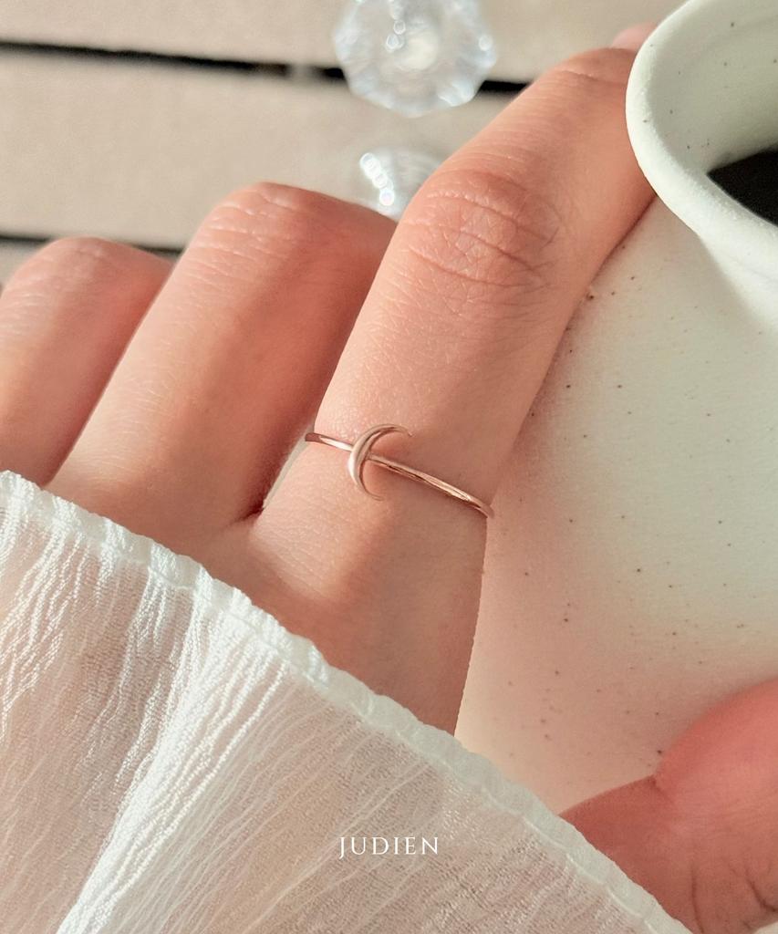 Judien 14K 18K Crescent Layered Thin Rings