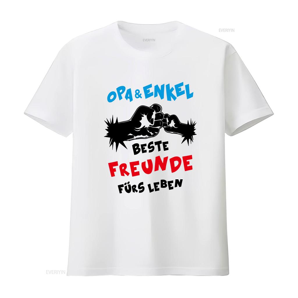 Opa Und Enkel Beste Freunde Fürs Leben Comic Herren T Shirt Unique Design for Grandfather and Grandson Bonding Vintage Washed