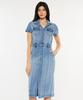 KANCAN Short Sleeve Midi Denim Dress Yusura