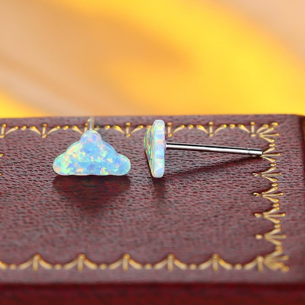 Minimalist Design Cloud Earrings Fresh and Versatile Mini Non Removable Exquisite Ear Hole Care