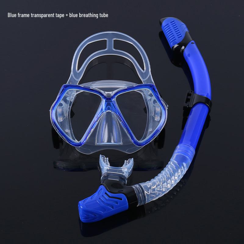 HD Light-transmitting Cross-border Free Diving Goggles with Ultra-wide Field of View and Liquid Silicone Design.