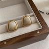 Maillard Caramel Brown Arc de Triomphe Enamel Earrings: Retro Drip Oil Round Hoop Earrings for Women