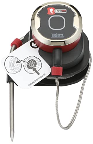 Weber iGrill Mini 7206 Thermometer Smart Device for BBQ Stoves (Red) [2-Year Warranty]