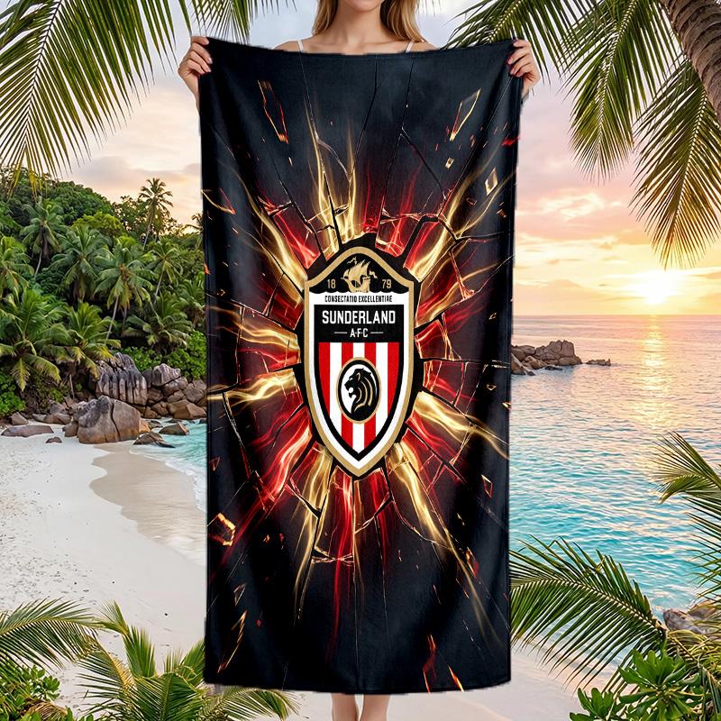 Asciugamano da Spiaggia Calcio Sunderland Morbido Microfibra Asciugamano Estivo Asciugatura Rapida Assorbente per Spiaggia Piscina Viaggio