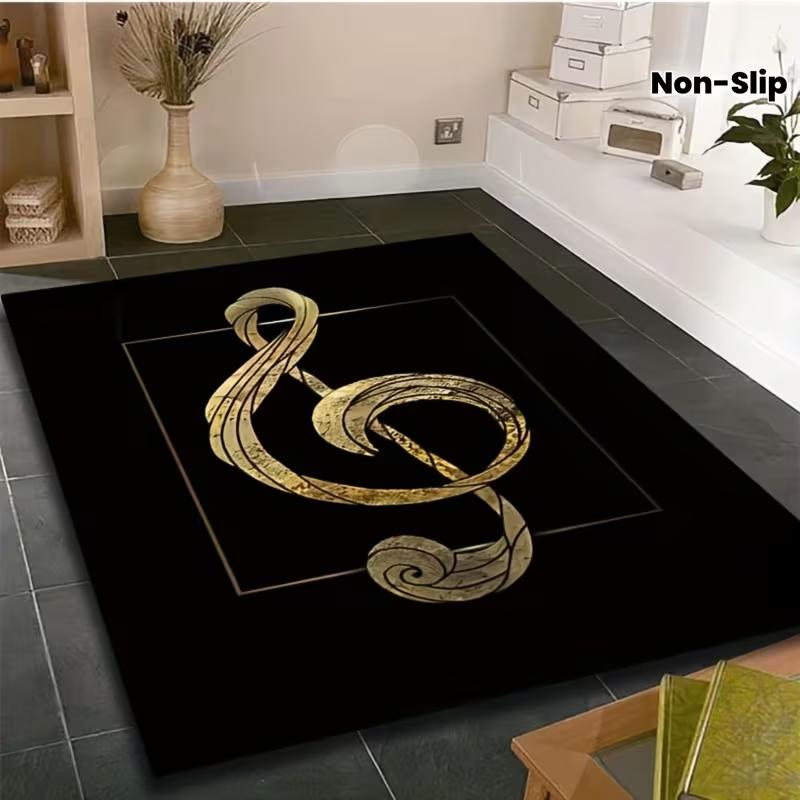 

Vibrant Retro Music Themed Anti Slip Carpet with Colorful Geometric and Musical Design Living Room Bedroom and Garden Decoration 40x60cm
