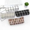Canvas Pencil Case School Simple Striped Grid Pencilcase Office Stationery Pen Bag Students Pencils Writing Supplies Gift