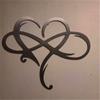 Black Iron Heart Wall Art Love Sign Plaque Infinity Heart Decor  Wall Ornament