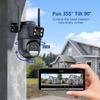 12MP 6K WiFi IP מצלמת חיצונית 8X זום שלוש עדשות מסך כפול מצלמת אבטחה ביתית מעקב אוטומטי מיני במעגל סגור מעקב WiFi