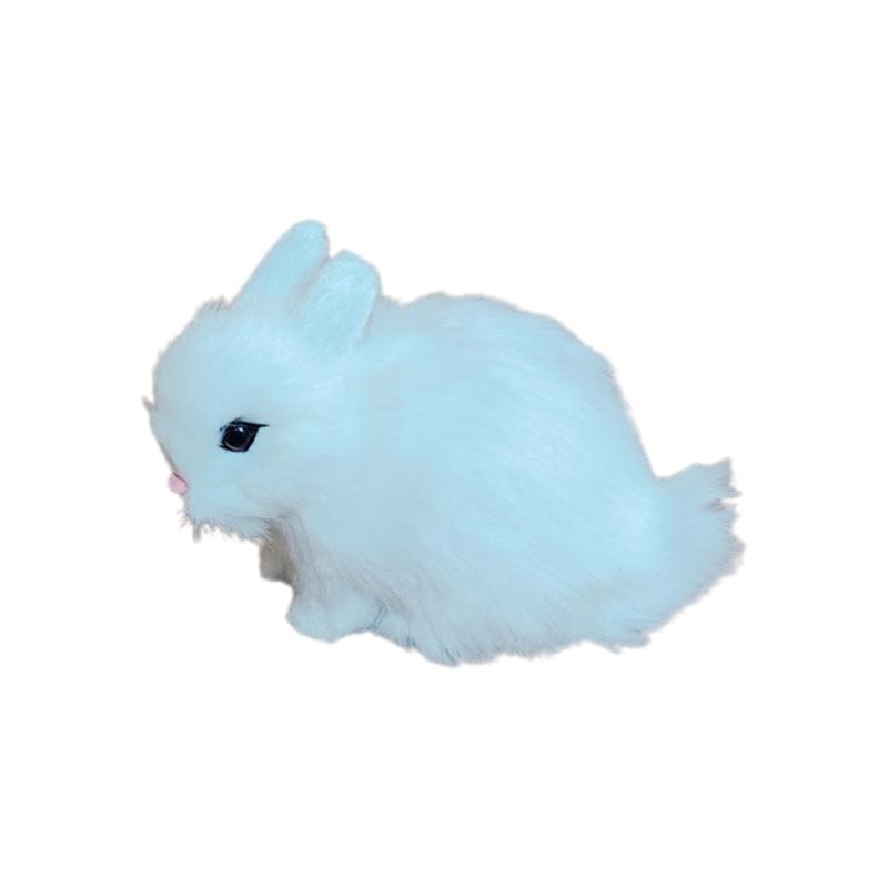 Simulation Rabbit Doll Cute Bunny Statue Cute Animal Art Ornaments for Children Day Kid Girl Boys Present Gift