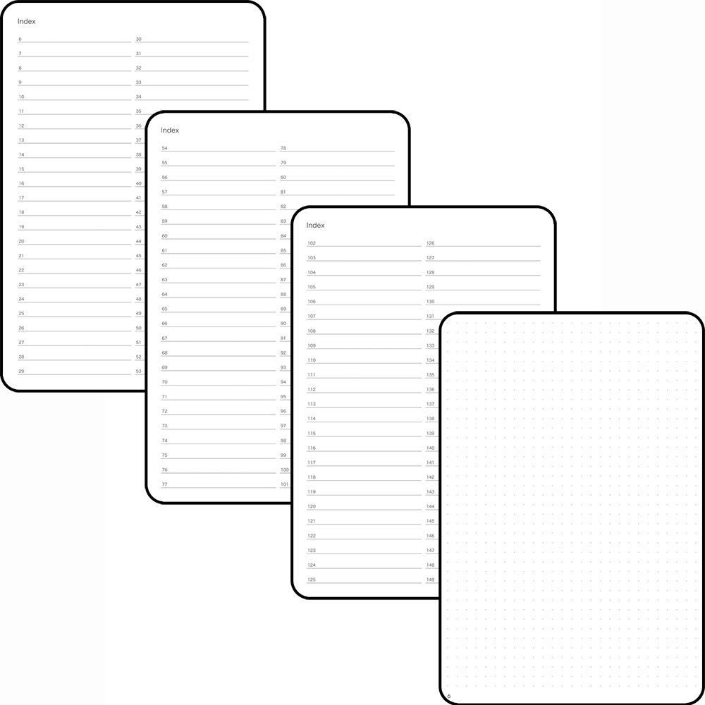 Quaderno A5 a Punti con Numeri di Pagina e Elastico - Spesso Blocco Note per Ufficio