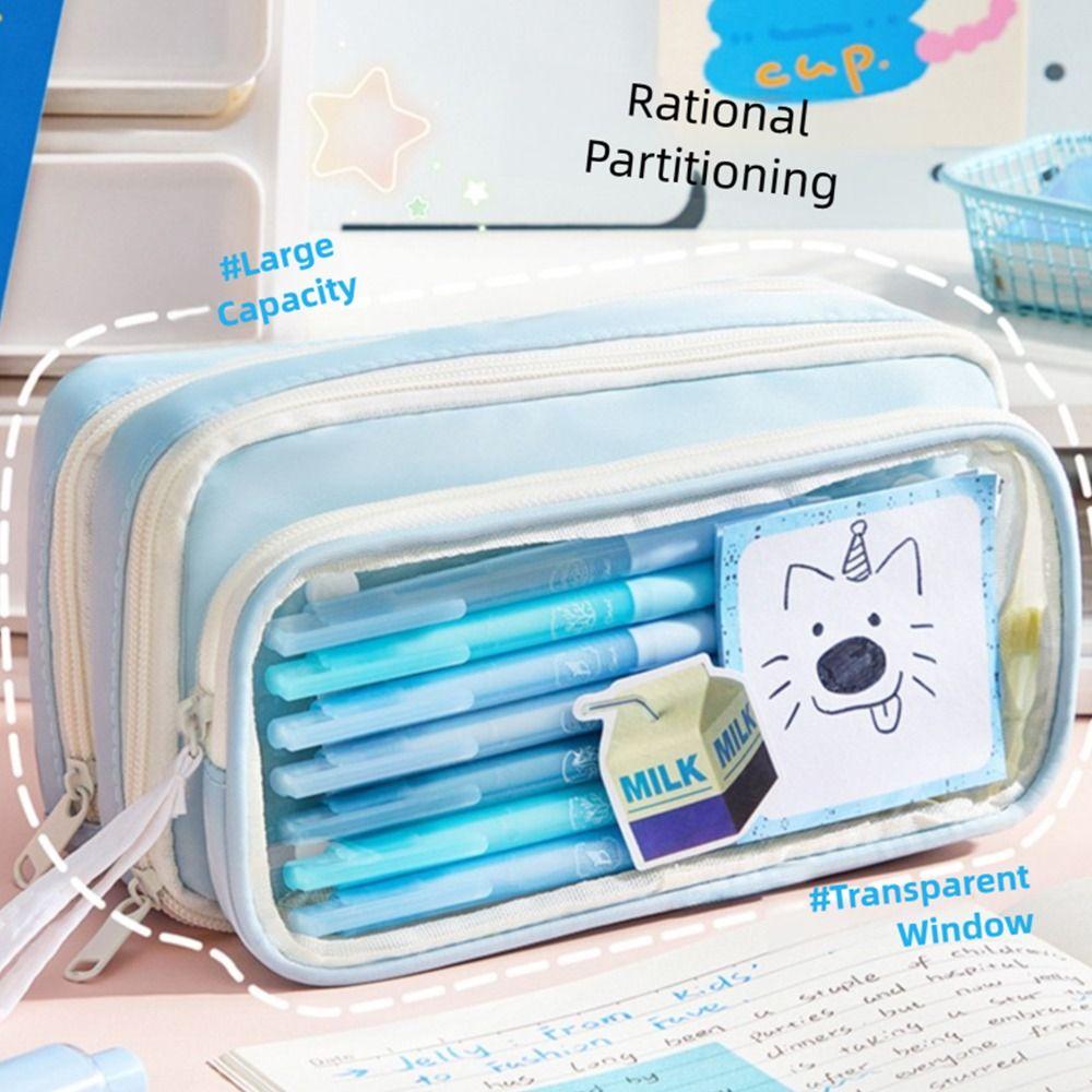 Large Opening Design Pencil Case Large Capacity Stationery Organizer Pen Box  School Office