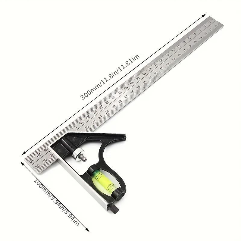 A Set of Three-in-one Multifunctional Adjustable Woodworking Tools- Stainless Steel Combination Square, Equipped with a Digital Angle Gauge and Ruler