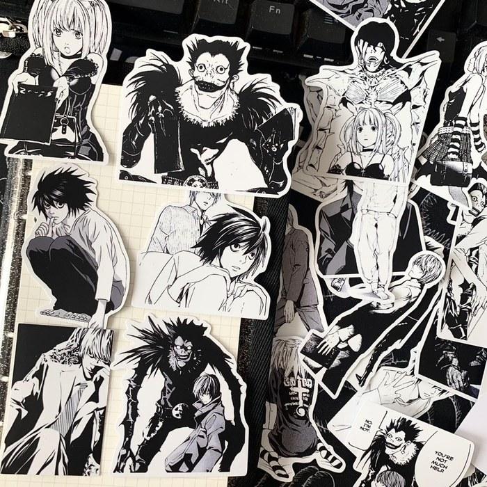 Death Note Sticker Set (84 Count) — Light Yagami, L, Ryuk, Misa Amane — Waterproof PVC Decals for Laptop, Notebook, Phone