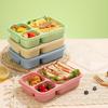  3 Grids Plastic Divided Lunch Box For Kids Students Portable Leak-proof Fruit Salad Bento Box Microwave&Dishwasher Safe