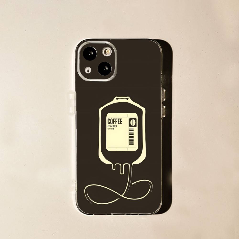 Coffee Latte Ice Brown For iPhone 17,16,15,14,13,12,11 Pro,Max,Plus,X,XS,XR,SE4,E Mini Transparent Print Phone Case