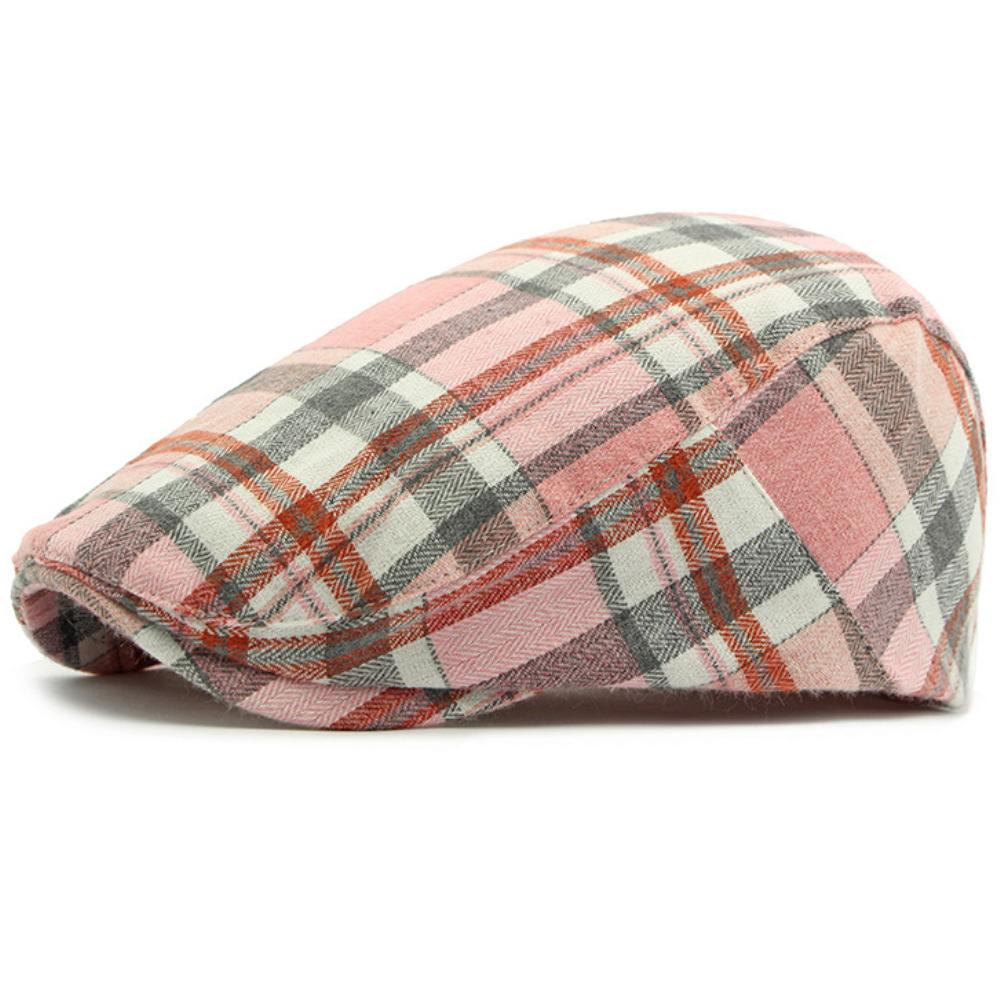 HT4697 Berets Spring Autumn Men Women Caps Vintage Artist Painter Plaid Beret Hat Male Female Ivy Flat Cap Adjustable Beret Caps