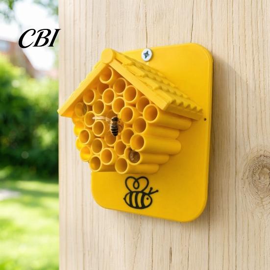 Small Bee House Yellow 2Pcs 3D Printed Houses, Honeycomb Hotels, Home Insect Habitat for Garden Attracts Pollinators to Your Garden, Hotel Outdoors