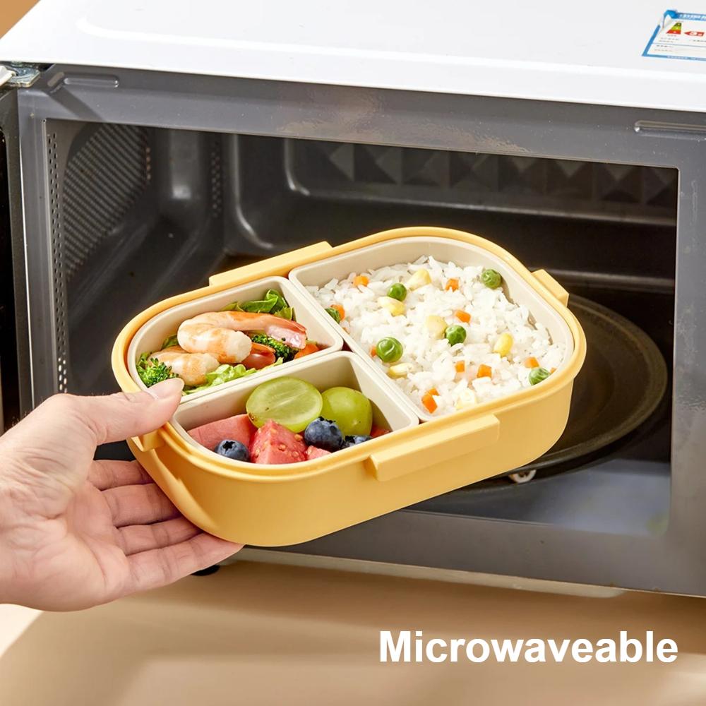 Portable Bento Box Cartoon Lunch Box Divided Fruit Pasta Salad Container Dishwasher Microwave Safe for Home Office Picnic