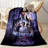 Wednesday Addams: Gothic Adventure Personalized Text Blanket Cozy Personalized Blanket Comfortable Suitable for Sofa Bed Living Room Bedding