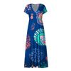 Women's Summer Fruit Printed V-Neck Long Dresses Dresses