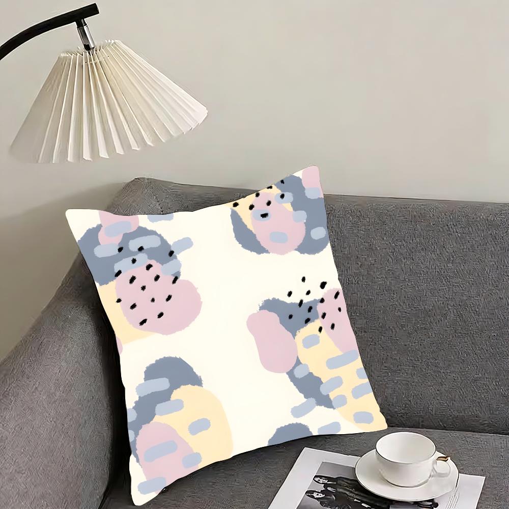 Morandi Color Pattern INS Cushion Cover Pillowcase Ultra Soft Skin Friendly Fabric Cloud Like Comfort Concealed Zipper