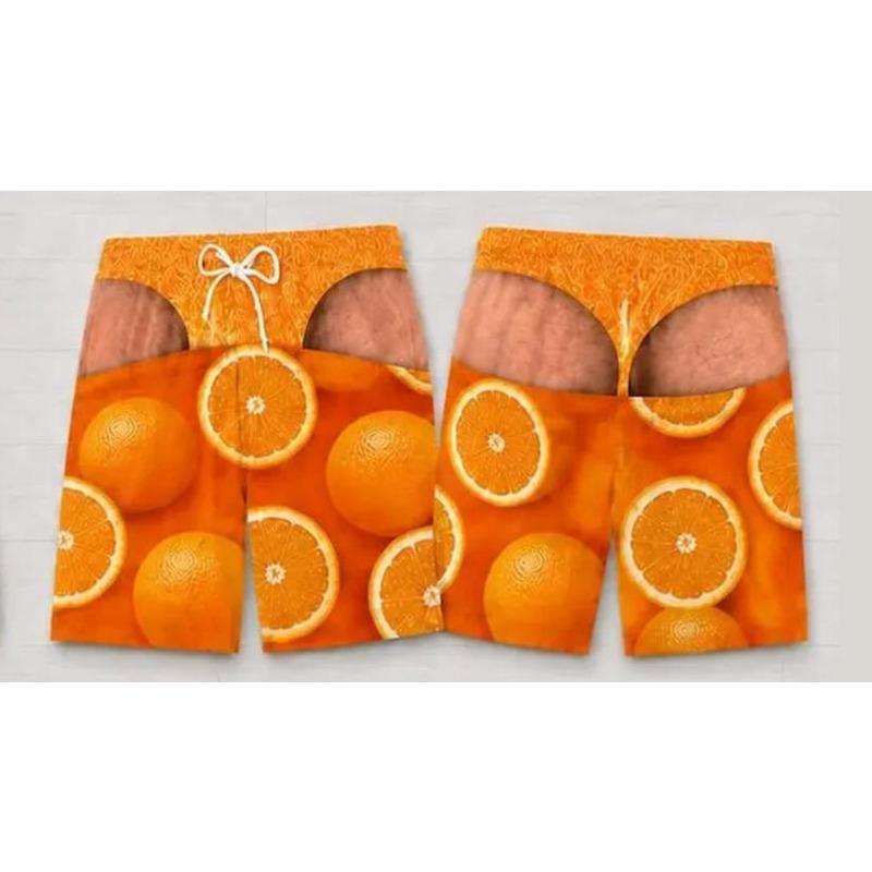 Personalized Funny Swim Trunks, Gift for Men, Funny Summer Vacation Shorts Fruit Pattern Printed Shorts Swimwear Beach Shorts