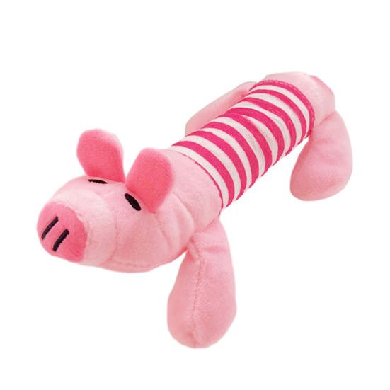 

Плюшевая игрушка для собак в виде животного Пищащая свинья Утка Слон Собачья игрушка-грызун Милое чучело Животное Игрушка для прорезывания зубов для собак Щенков Кусание Перетягивание каната розовый