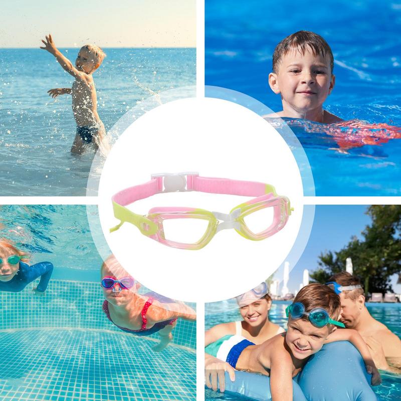 Swimming Goggles for Kids Waterproof Anti-Fog Pool Goggles with Ear Plugs Non Leak Water High Definition Elastic Strap Swimming