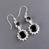 Black Onyx Gemstone 925 Sterling Silver Jewelry Handmade Earrings 1.80" For Gift EE-13-18