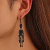 3Pairs Dark Halloweens Skull Dangle Earrings Gothic Style Jewelry for Women Comfortable Resin Goth Accessories