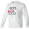 Loose-Fit Letter Print Vintage American Crew Neck Long Sleeve T-Shirt Men Tops White FQ4921-121