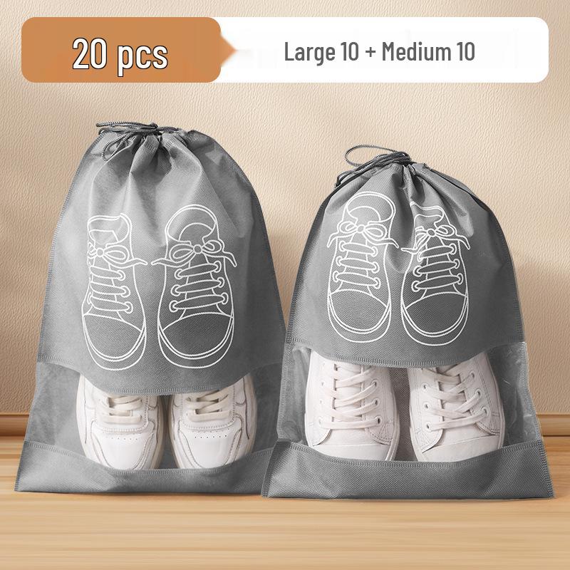 Staubdichter & Feuchtigkeitsabweisender Schuhaufbewahrungsbeutel mit Kordelzug - Reise- & Studentenwohnheim-Organizer