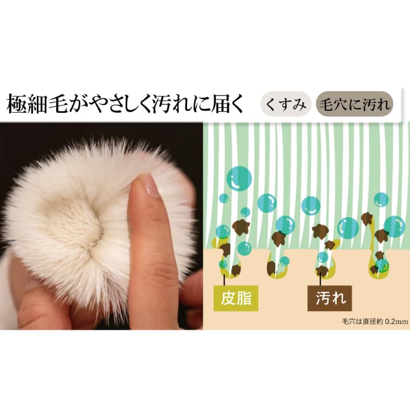 Sakura Brush Kumano Facial Cleansing Brush Ultra-fine 47000 Bristles Pore Cleaning Kyoto
