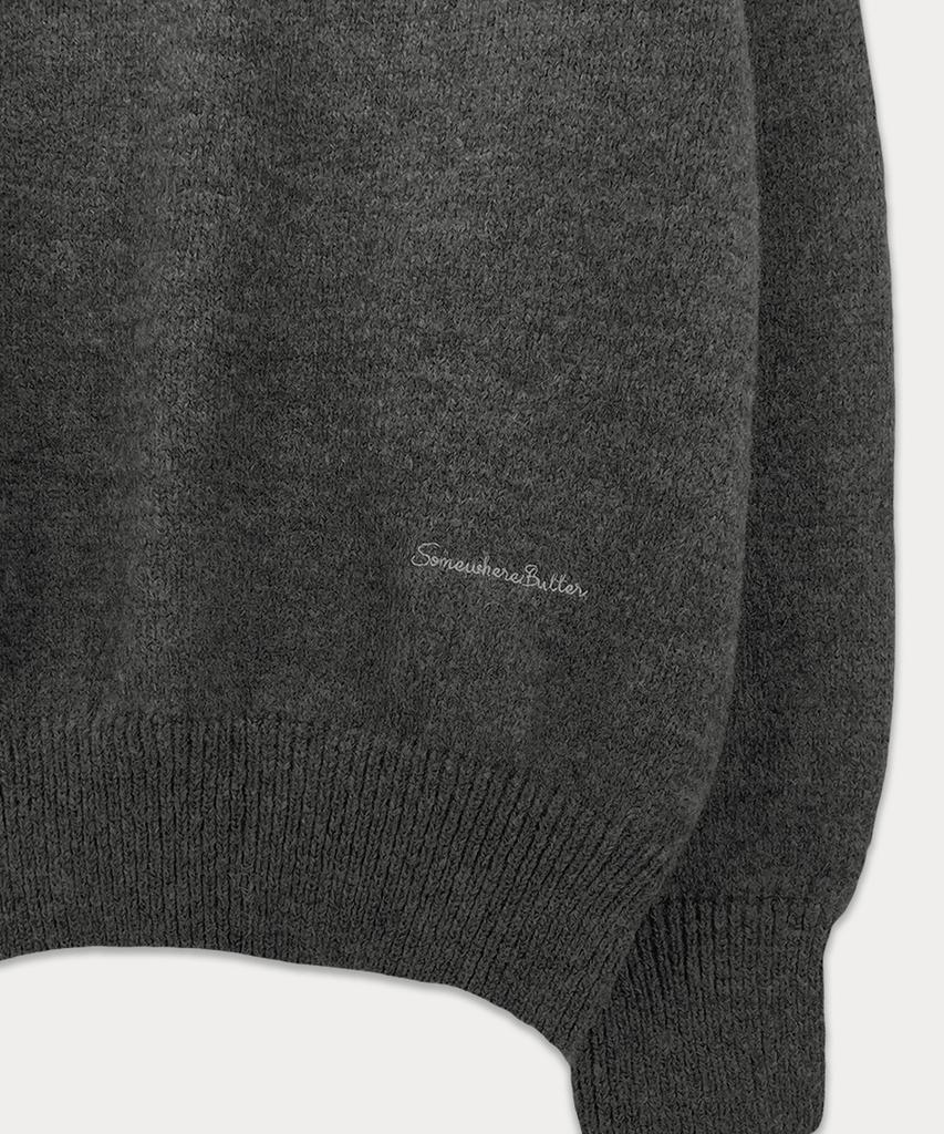 Sseomweeobeoteo Hazel Alpaca V-Neck Knit - Charcoal