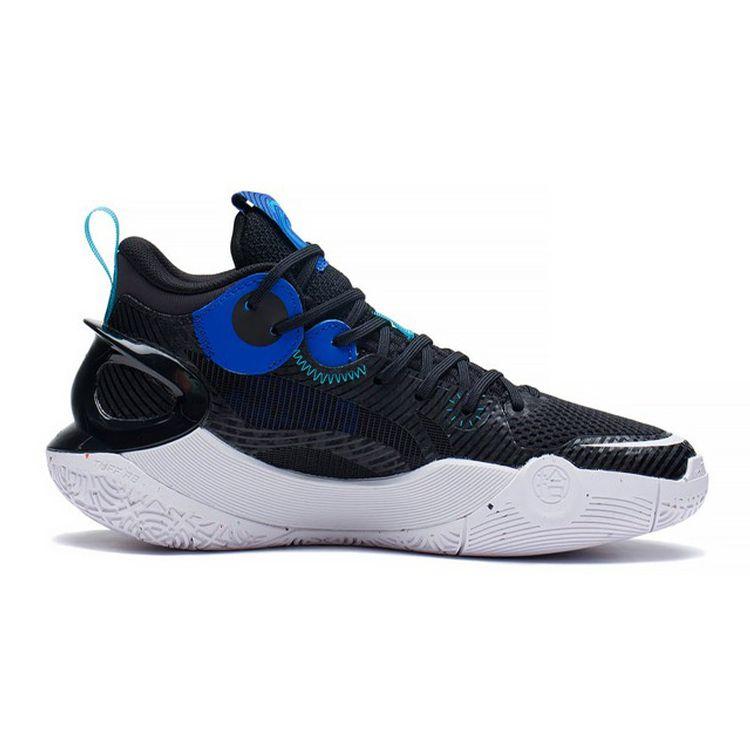 Li Ning Sonic 10 V1 High-Top Basketball Shoes Kids Sneakers Black White Blue YKBS022-5