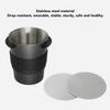 Dosing Cup Stainless Steel Coffee Powder Catcher Mug with Puck Screen for Coffee Maker Black 53mm / 2.08in