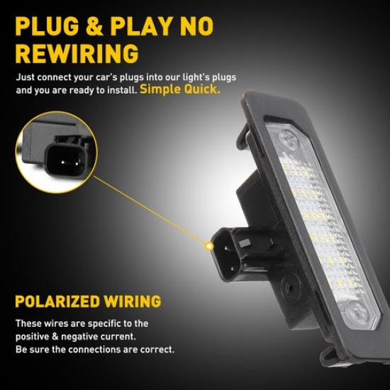 Pair License LED Light Plate 2009- Assembly Taurus Fit Ford Flex