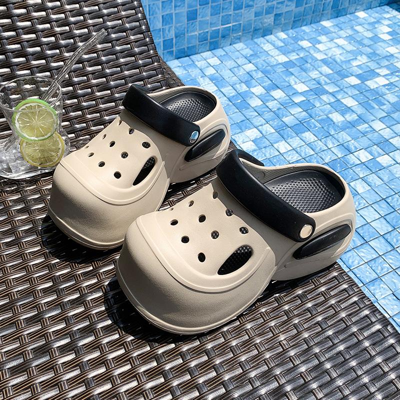 

Увеличьте высоту толстоподошвенных дырчатых туфель, носите их на улице, чувствуйте воздухопроницаемость и отсутствие запаха, пляжные туфли 2025 лето нескользящие с закрытым носком 41 хаки