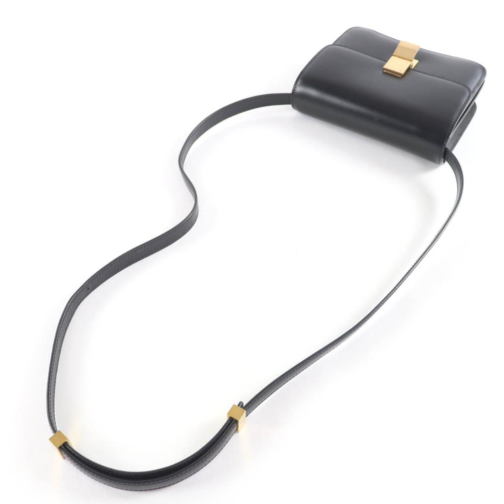 Great CELINE Shoulder Bag Classic Box Teen Black Leather Women Used