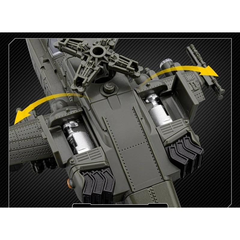 1/46 AH-64 Apache Alloy Utility Attack Advanced Helicopter Model Diecasts Metal Fighter Aircraft Model Sound Light Kids Toy Gift