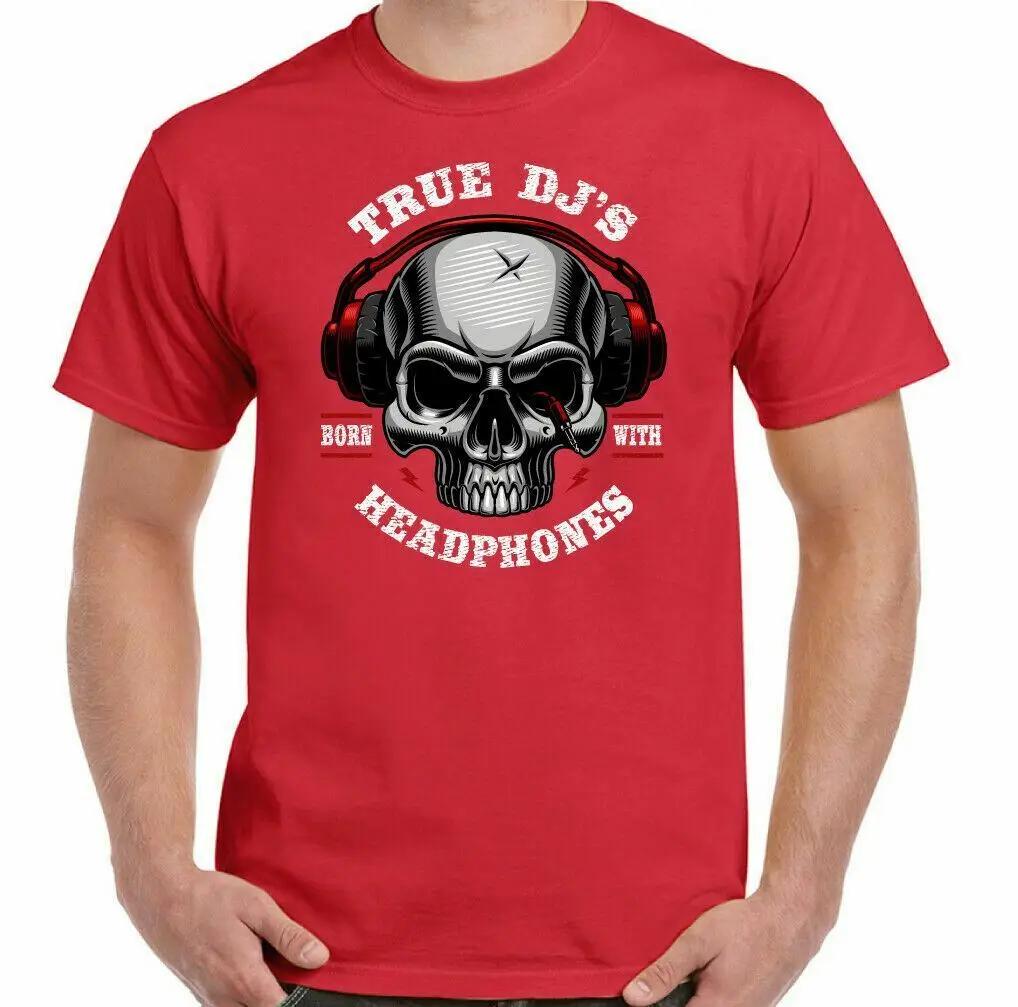 True DJs Headphones Funny Music Record Player Technics T Shirt Short Sleeve 100 Cotton Casual Tshirts Loose Top Size S3XL S