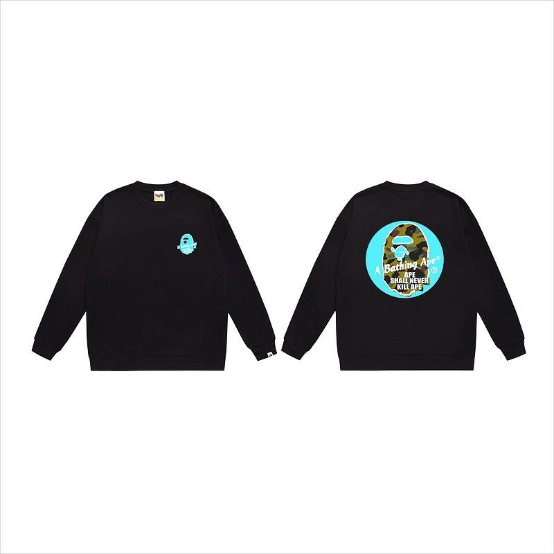 Unisex lässiger übergroßer Rundhals-Pullover mit Schriftzug-Print leichter Baumwoll-Hoodie