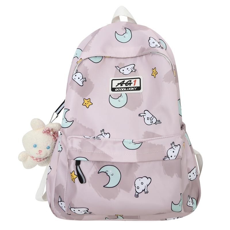 Sports Backpack Printed Student Schoolbag Large Capacity Water-resistant Outdoor Travel Backpack
