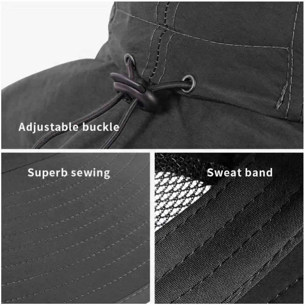Hiking Sun Protection Hat Anti-UV Men Bucket Hats Fashion Wide Brim Sun Hat with Neck Flap