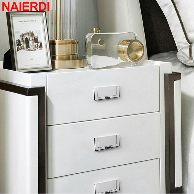 NAIERDI 5 Pieces Concealed Flat Furniture Handle Black Invisible Cabinet Pulls Aluminum Alloy Wardrobe Door Handles