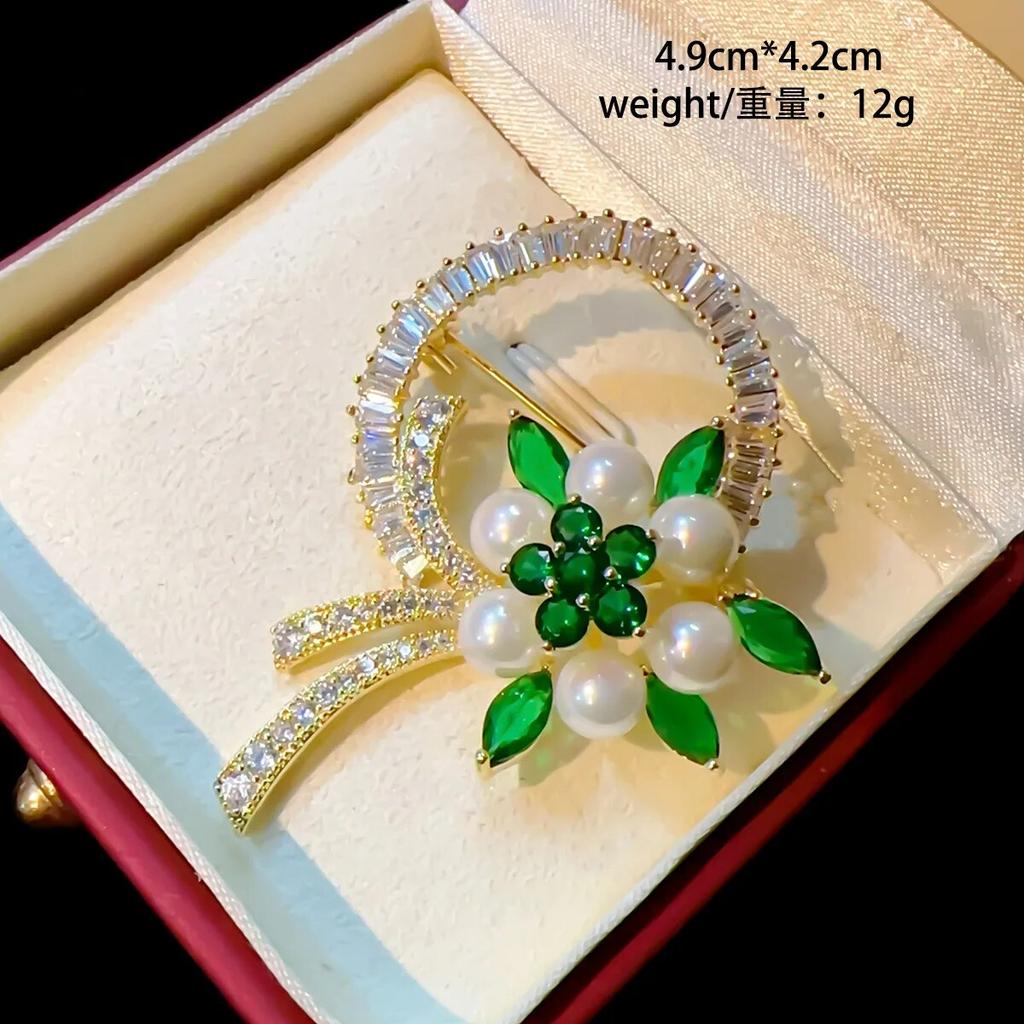 Französisch Luxus Quaste Kette Blume Brosche Süßwasser Perle Magnolia Corsage Tier Pin Intarsien mit Zirkon Zubehör Frauen Geschenk