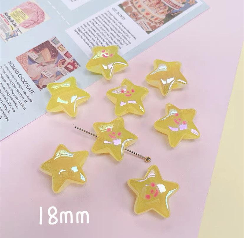 Acrylic Bear & Bunny Star Resin Beads for DIY Phone Chains & Bracelet Charms