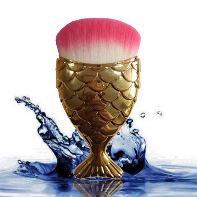 Mermaid Themed Cosmetic Brush Durable Plastic Handle Professional Supplies Home