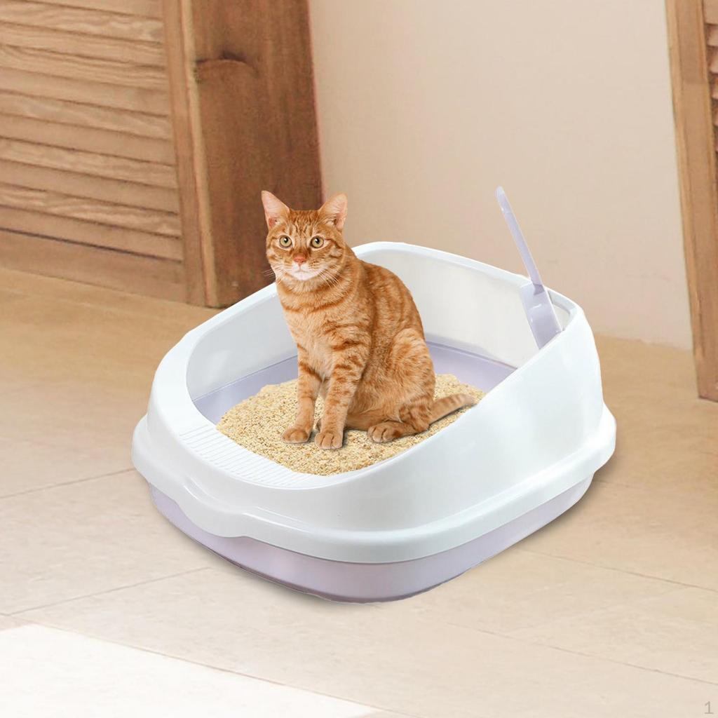 Cat Toilet Removable Large Semi-enclosed Litter Tray with for Cats